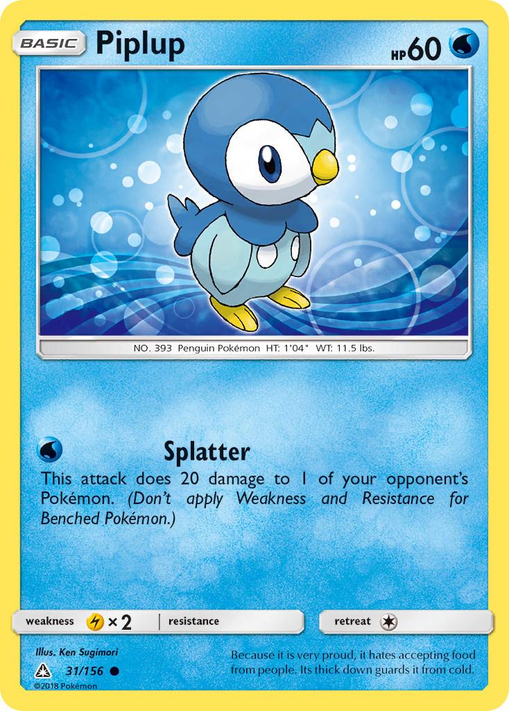 Piplup (31/156) [Sun & Moon: Ultra Prism] | The Gaming-Verse