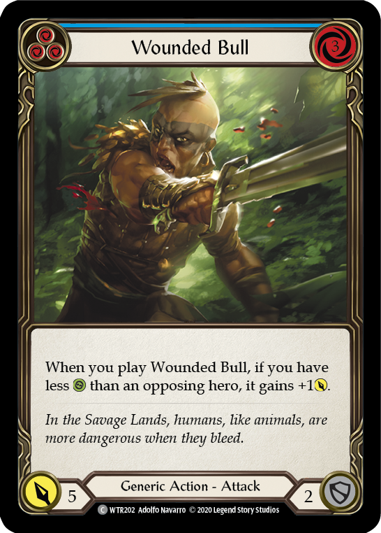 Wounded Bull (Blue) [WTR202] Unlimited Rainbow Foil | The Gaming-Verse