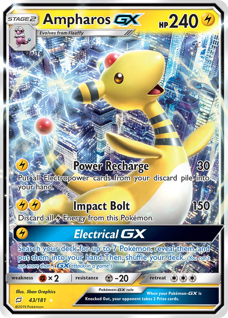 Ampharos GX (43/181) [Sun & Moon: Team Up] | The Gaming-Verse