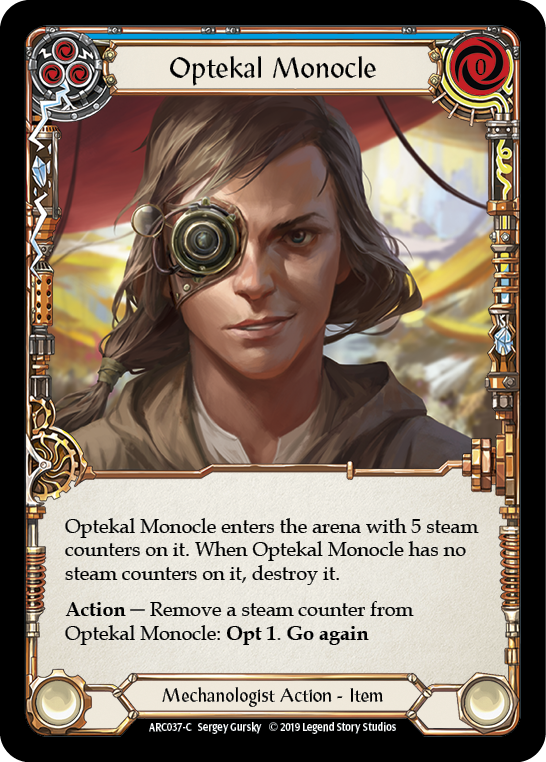 Optekal Monocle [ARC037-C] 1st Edition Rainbow Foil | The Gaming-Verse