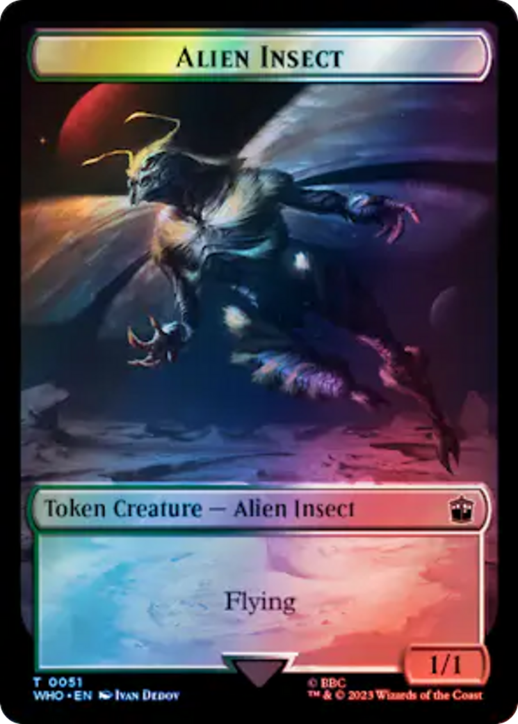 Alien // Alien Insect Double-Sided Token (Surge Foil) [Doctor Who Tokens] | The Gaming-Verse