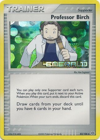 Professor Birch (82/106) (Stamped) [EX: Emerald] | The Gaming-Verse