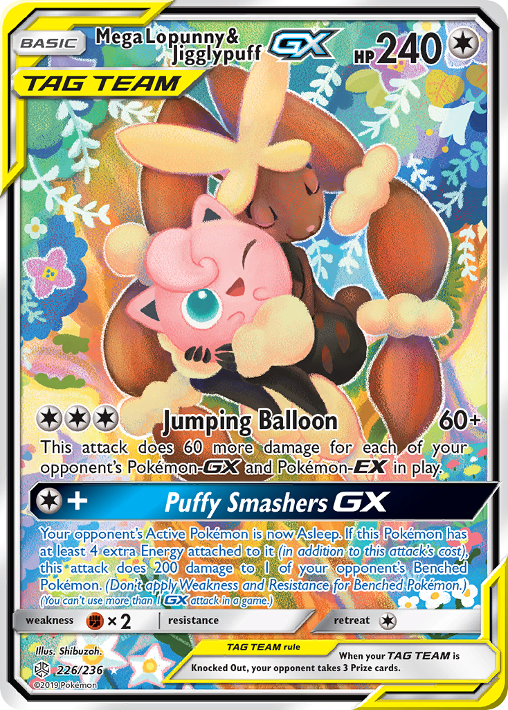 Mega Lopunny & Jigglypuff GX (226/236) [Sun & Moon: Cosmic Eclipse] | The Gaming-Verse