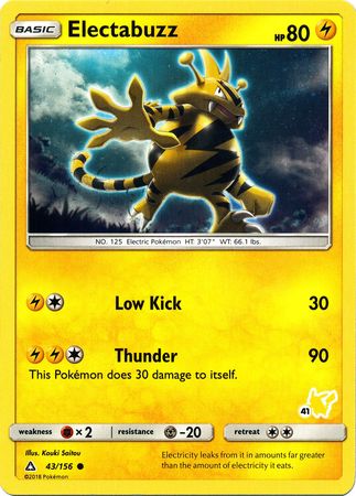 Electabuzz (43/156) (Pikachu Stamp #41) [Battle Academy 2020] | The Gaming-Verse