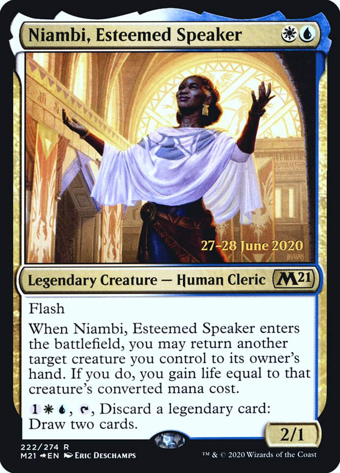 Niambi, Esteemed Speaker  [Core Set 2021 Prerelease Promos] | The Gaming-Verse