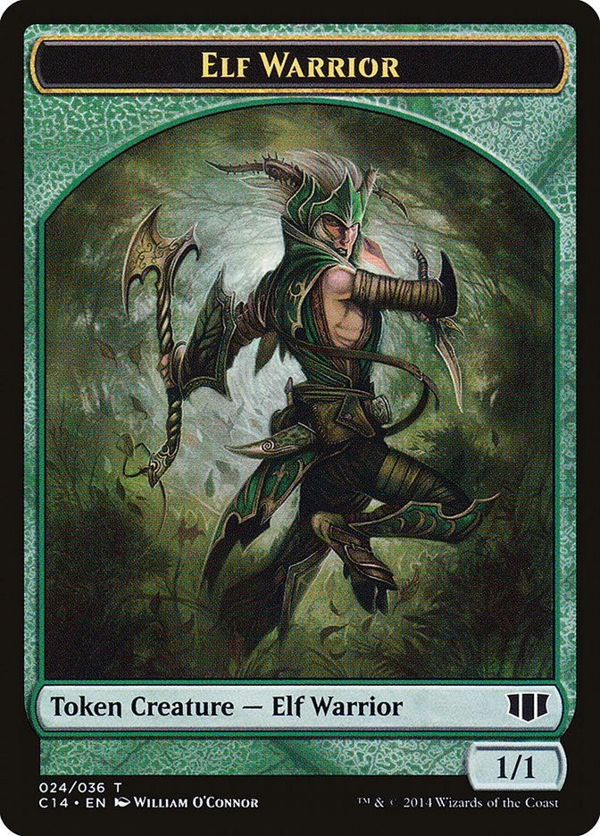 Gargoyle // Elf Warrior Double-sided Token [Commander 2014 Tokens] | The Gaming-Verse