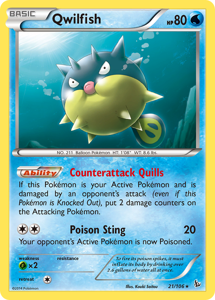 Qwilfish (21/106) [XY: Flashfire] | The Gaming-Verse