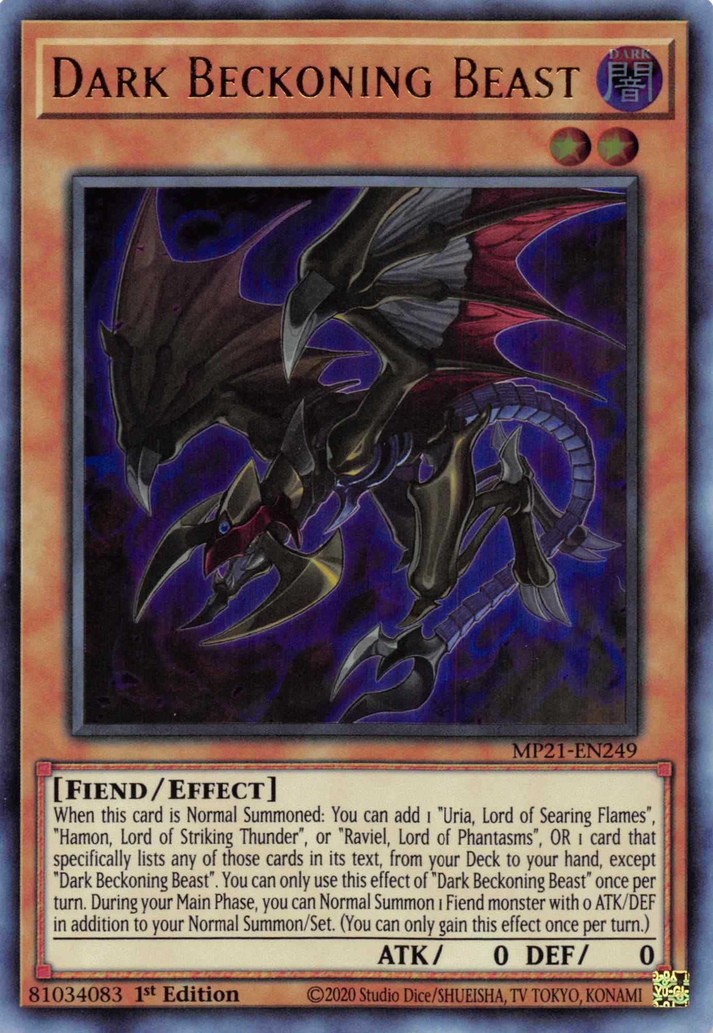 Dark Beckoning Beast [MP21-EN249] Ultra Rare | The Gaming-Verse