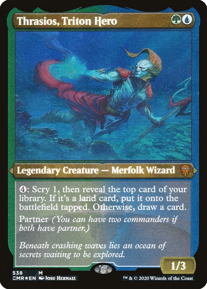 Thrasios, Triton Hero [Commander Legends Etched] | The Gaming-Verse