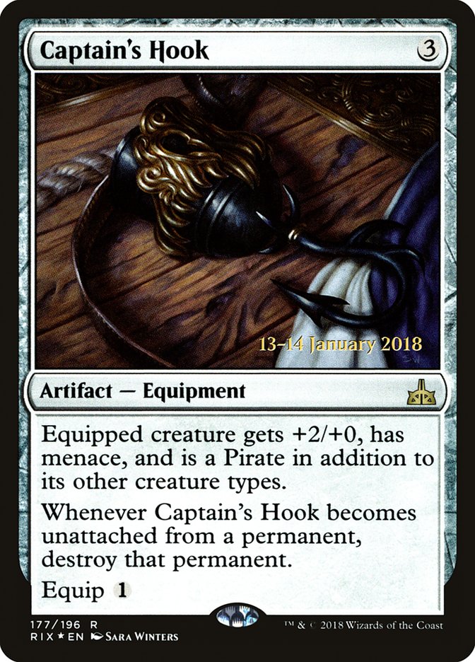 Captain's Hook (Prerelease) [Rivals of Ixalan Prerelease Promos] | The Gaming-Verse