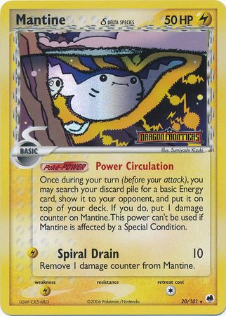 Mantine (20/101) (Delta Species) (Stamped) [EX: Dragon Frontiers] | The Gaming-Verse