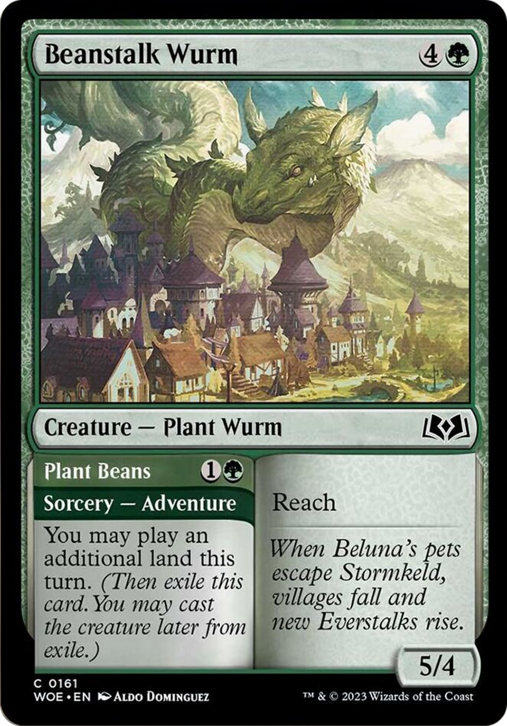 Beanstalk Wurm // Plant Beans [Wilds of Eldraine] | The Gaming-Verse