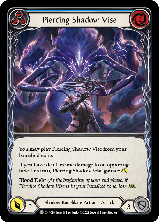 Piercing Shadow Vise (Blue) [CHN018] (Monarch Chane Blitz Deck) | The Gaming-Verse