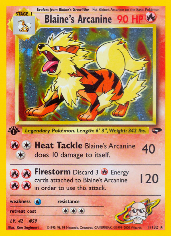 Blaine's Arcanine (1/132) [Gym Challenge 1st Edition] | The Gaming-Verse