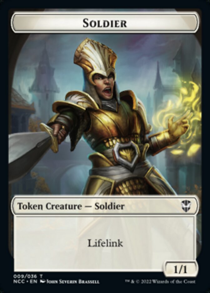 Soldier (09) // Cat Beast Double-sided Token [Streets of New Capenna Commander Tokens] | The Gaming-Verse