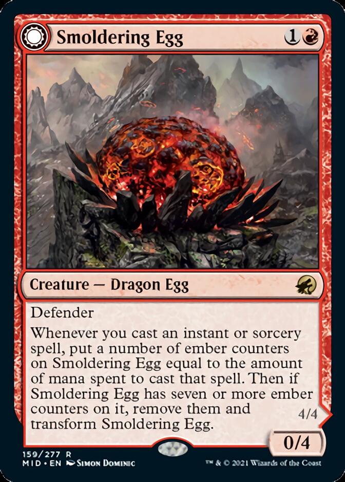 Smoldering Egg // Ashmouth Dragon [Innistrad: Midnight Hunt] | The Gaming-Verse