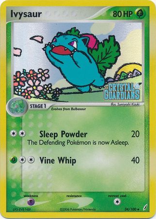 Ivysaur (34/100) (Stamped) [EX: Crystal Guardians] | The Gaming-Verse