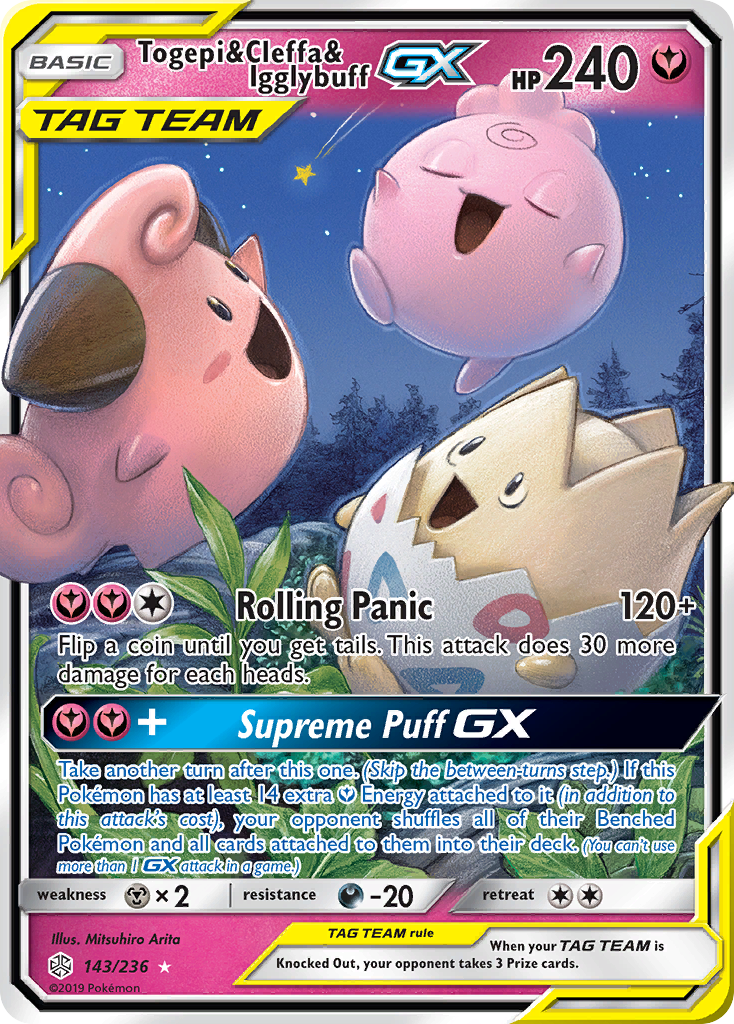 Togepi & Cleffa & Igglybuff GX (143/236) [Sun & Moon: Cosmic Eclipse] | The Gaming-Verse