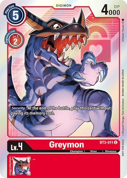 Greymon [BT3-011] (Buy-A-Box Promo) [Release Special Booster Ver.1.5 Promos] | The Gaming-Verse