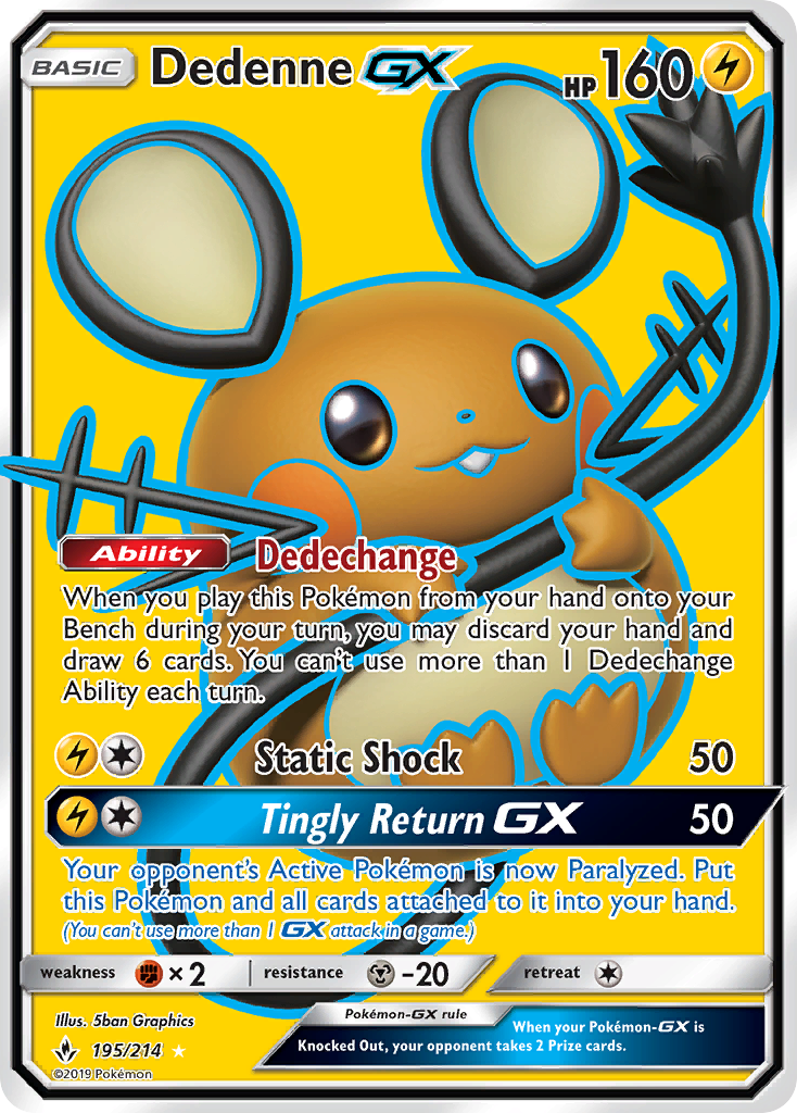 Dedenne GX (195/214) [Sun & Moon: Unbroken Bonds] | The Gaming-Verse