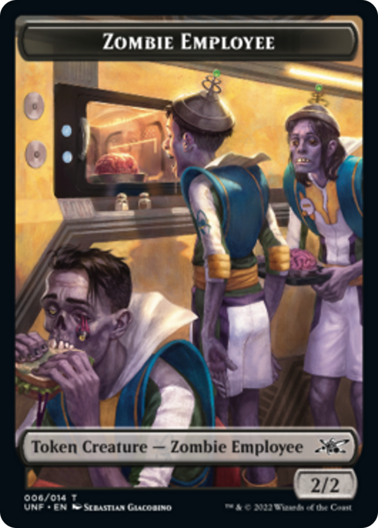 Zombie Employee // Food (011) Double-sided Token [Unfinity Tokens] | The Gaming-Verse