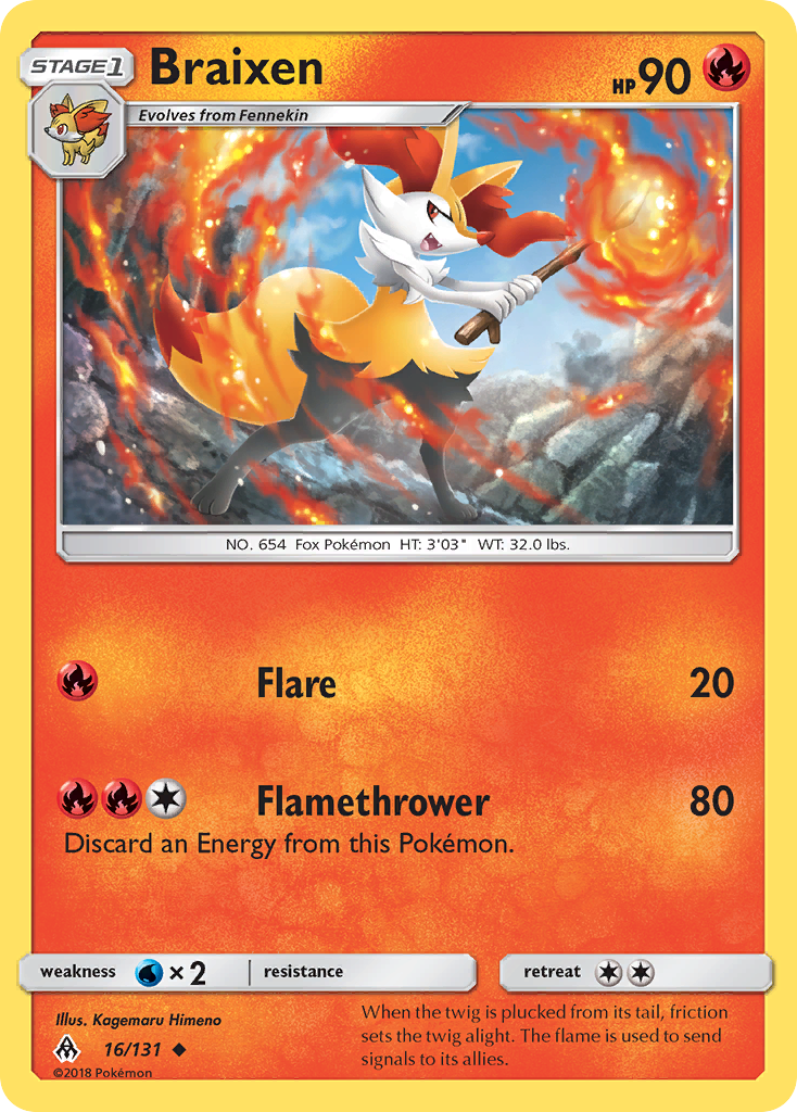 Braixen (16/131) [Sun & Moon: Forbidden Light] | The Gaming-Verse