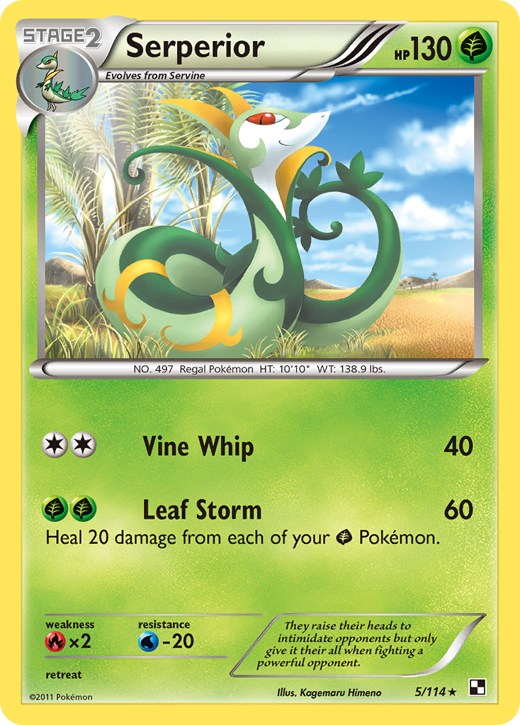 Serperior (5/114) (Green Tornado) (Theme Deck Exclusive) [Black & White: Base Set] | The Gaming-Verse