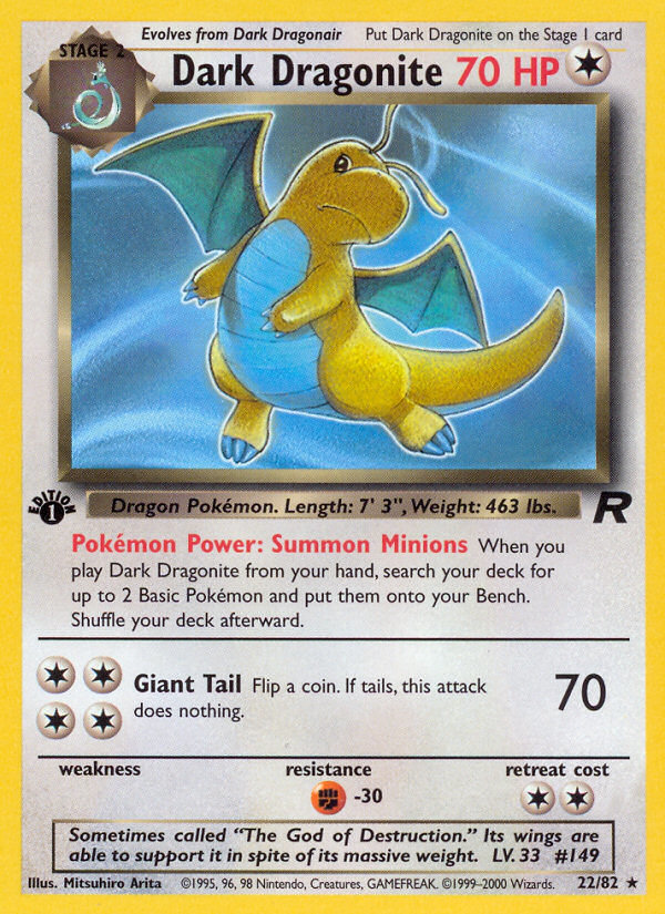 Dark Dragonite (22/82) [Team Rocket 1st Edition] | The Gaming-Verse