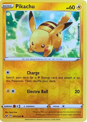 Pikachu (065/202) (Reverse Cosmos Holo) [Sword & Shield: Base Set] | The Gaming-Verse