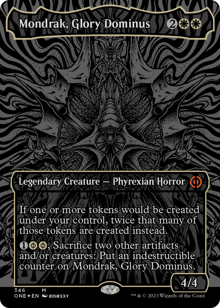 Mondrak, Glory Dominus (Oil Slick Raised Foil) [Phyrexia: All Will Be One] | The Gaming-Verse