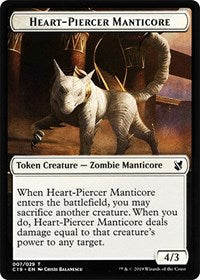 Heart-Piercer Manticore // Dragon Double-sided Token [Commander 2019 Tokens] | The Gaming-Verse