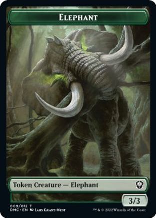 Elephant // Treasure Double-sided Token [Dominaria United Commander Tokens] | The Gaming-Verse