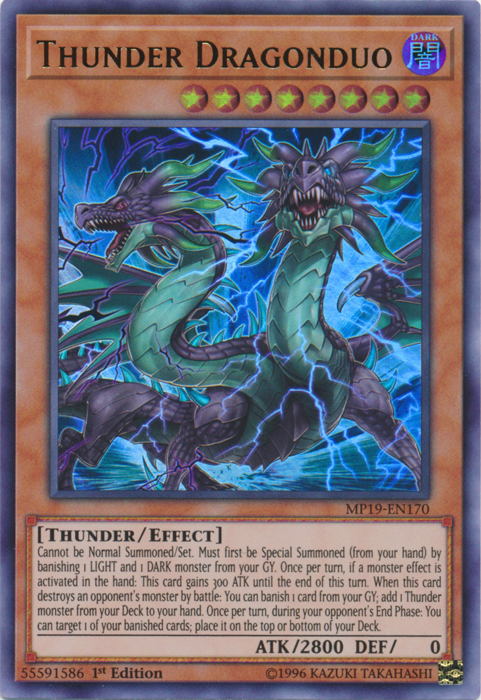 Thunder Dragonduo [MP19-EN170] Ultra Rare | The Gaming-Verse