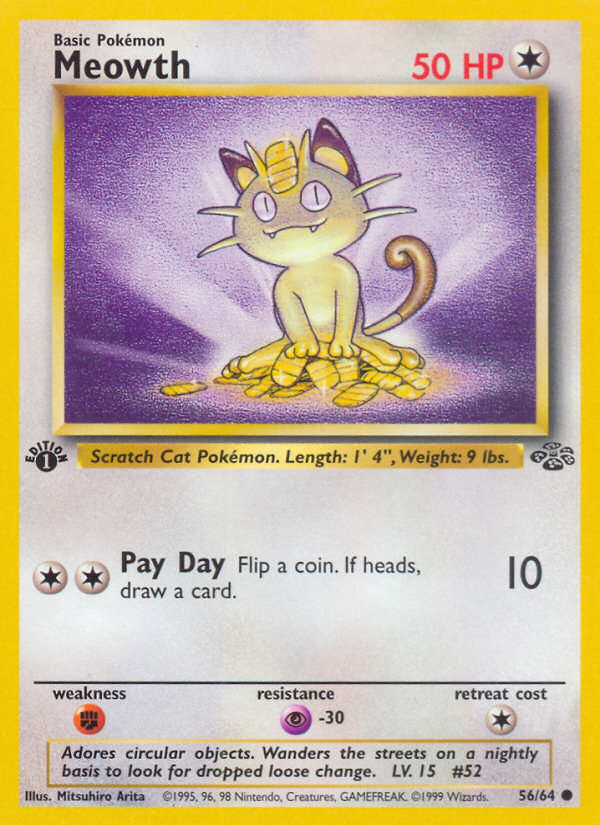 Meowth (56/64) [Jungle 1st Edition] | The Gaming-Verse