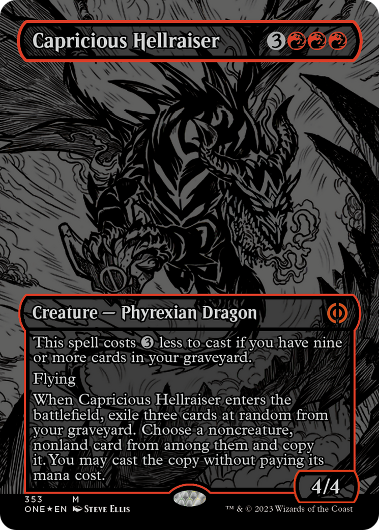 Capricious Hellraiser (Oil Slick Raised Foil) [Phyrexia: All Will Be One] | The Gaming-Verse