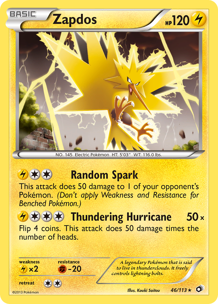 Zapdos (46/113) (Theme Deck Exclusive) [Black & White: Legendary Treasures] | The Gaming-Verse