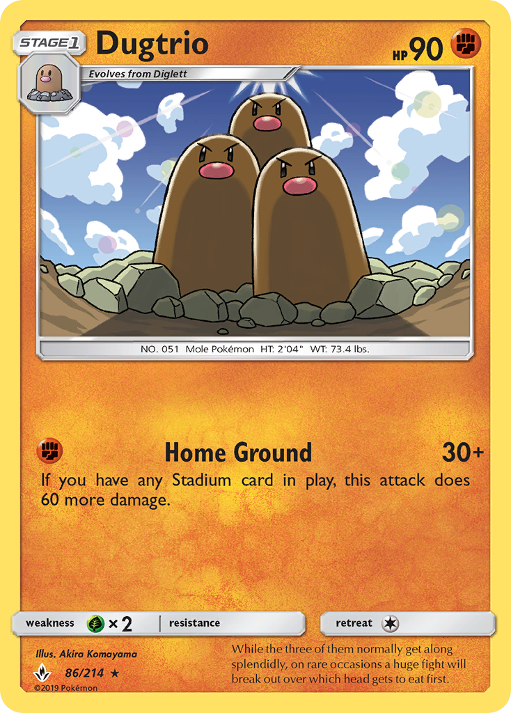 Dugtrio (86/214) [Sun & Moon: Unbroken Bonds] | The Gaming-Verse