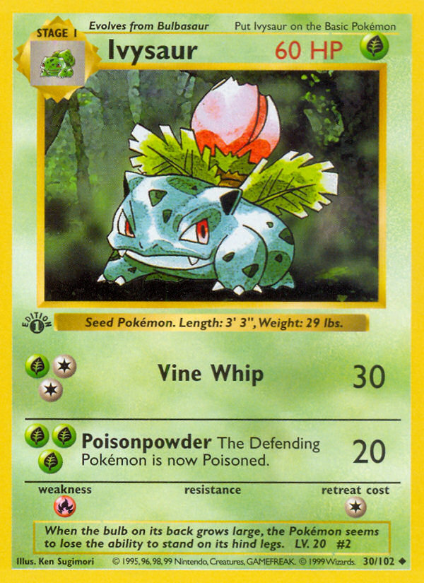 Ivysaur (30/102) (Shadowless) [Base Set 1st Edition] | The Gaming-Verse