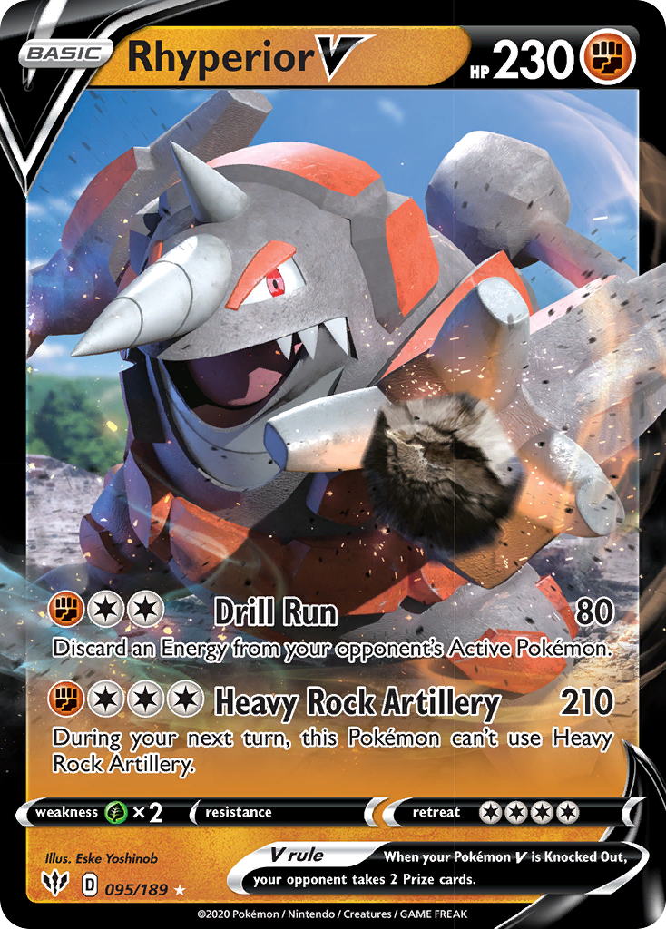 Rhyperior V (095/189) [Sword & Shield: Darkness Ablaze] | The Gaming-Verse