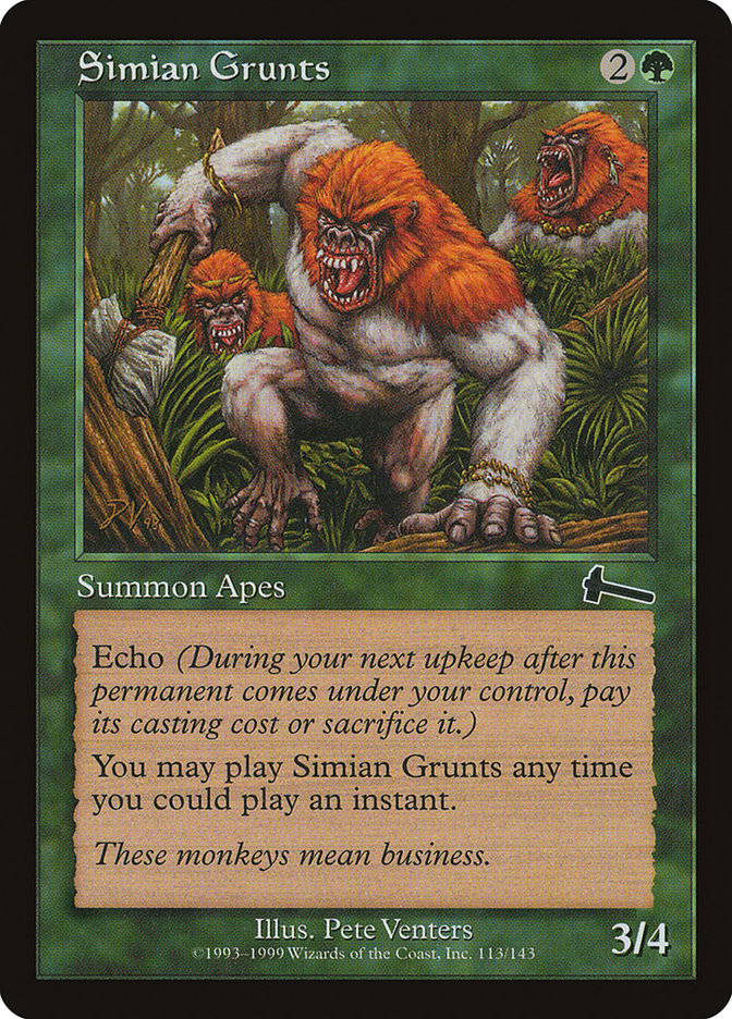 Simian Grunts [Urza's Legacy] | The Gaming-Verse