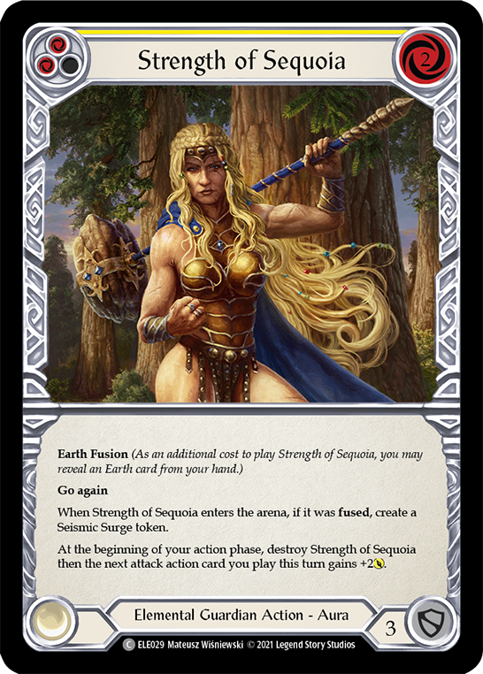 Strength of Sequoia (Yellow) [ELE029] (Tales of Aria)  1st Edition Normal | The Gaming-Verse