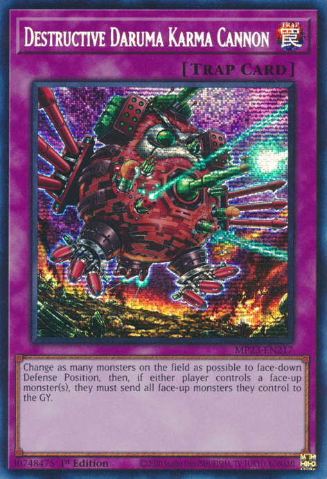 Destructive Daruma Karma Cannon [MP23-EN217] Prismatic Secret Rare | The Gaming-Verse