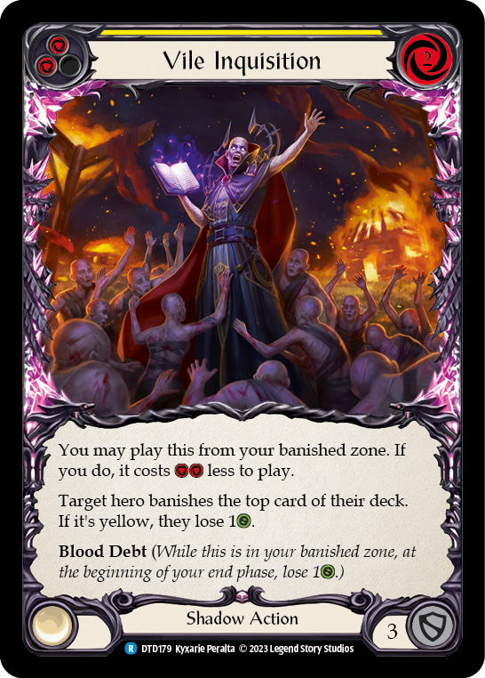 Vile Inquisition (Yellow) [DTD179] (Dusk Till Dawn)  Rainbow Foil | The Gaming-Verse