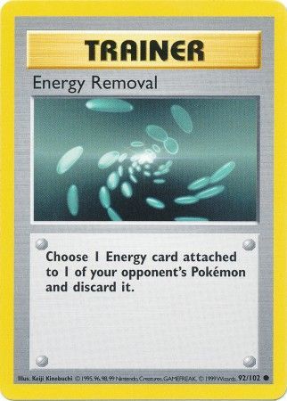 Energy Removal (92/102) [Base Set Shadowless Unlimited] | The Gaming-Verse