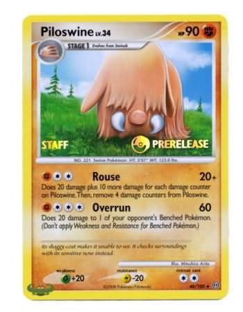 Piloswine (46/100) (Staff Prerelease Promo) [Nintendo: Black Star Promos] | The Gaming-Verse