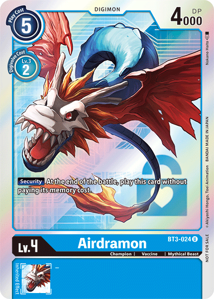 Airdramon [BT3-024] (Buy-A-Box Promo) [Release Special Booster Ver.1.5 Promos] | The Gaming-Verse