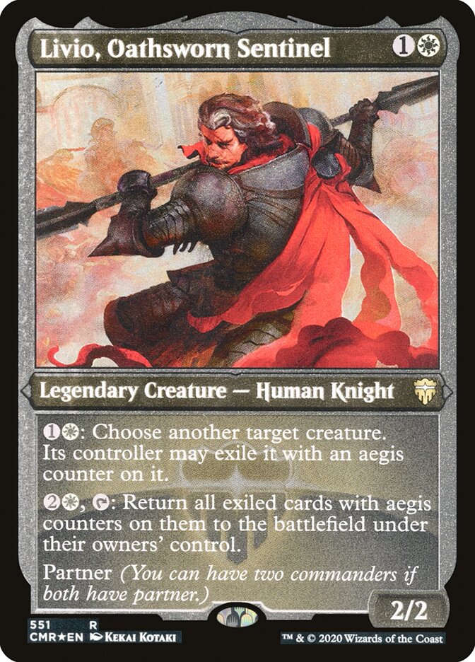 Livio, Oathsworn Sentinel [Commander Legends Etched] | The Gaming-Verse