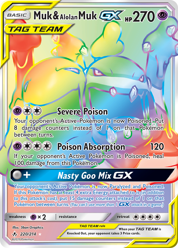 Muk & Alolan Muk GX (220/214) [Sun & Moon: Unbroken Bonds] | The Gaming-Verse