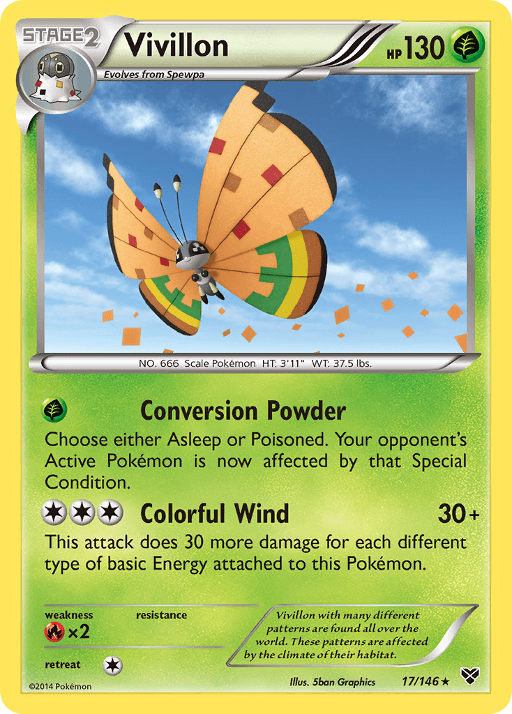 Vivillon (17/146) (High Plains Form/Orange Wings) [XY: Base Set] | The Gaming-Verse