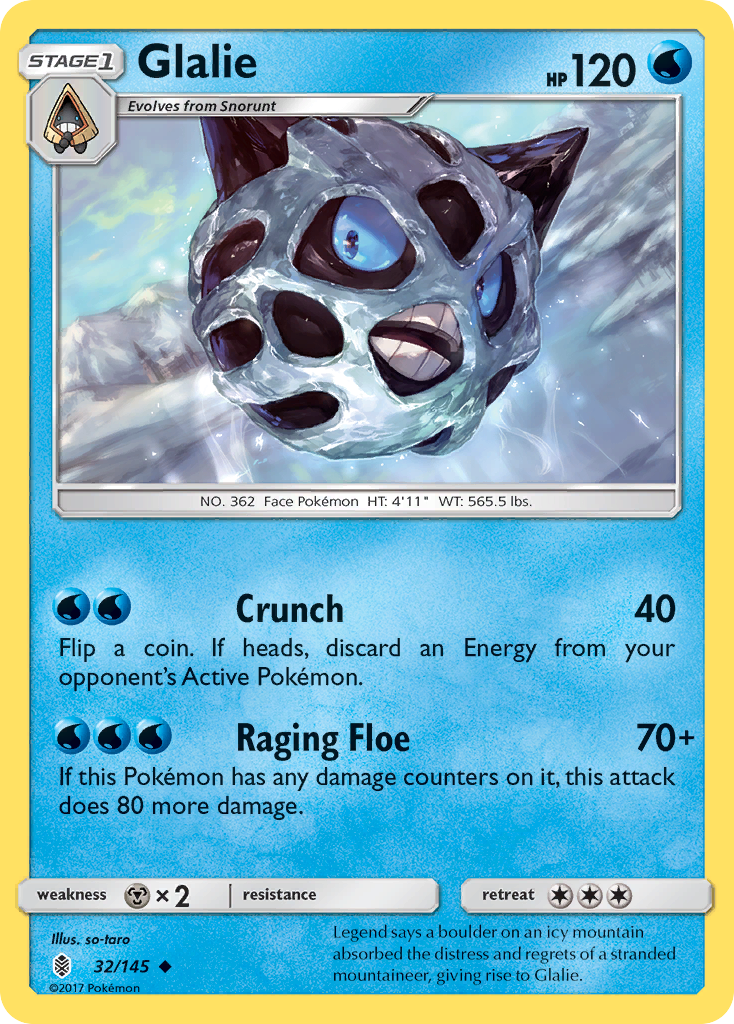 Glalie (32/145) [Sun & Moon: Guardians Rising] | The Gaming-Verse